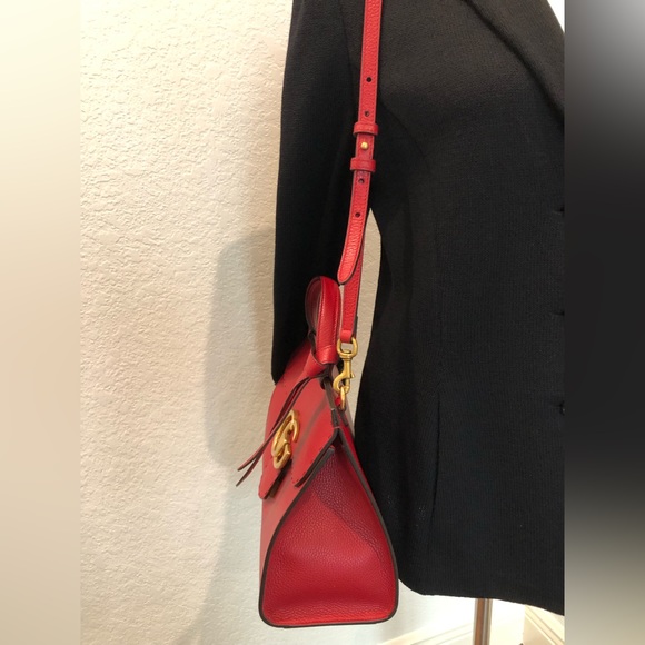 SOLD GUCCI Calfskin GG Marmont Top Handle Bag and Optional Shoulder Strap - Picture 13 of 17